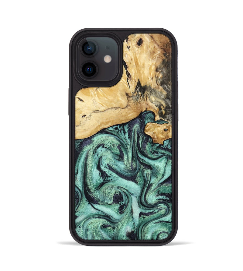 iPhone 12 Wood Phone Case - Ena (Green, 800065)