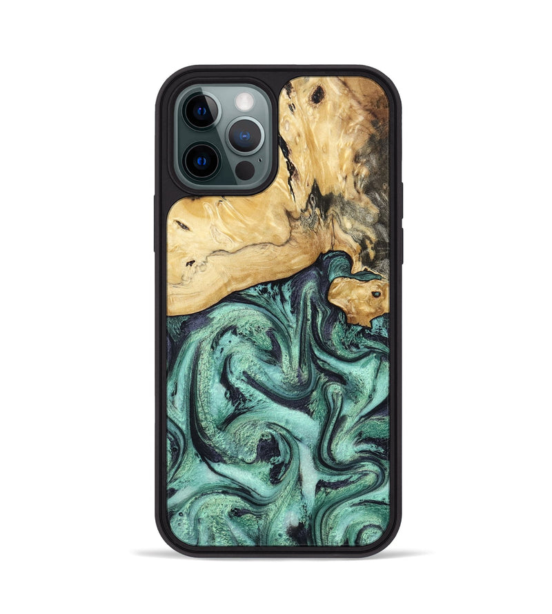 iPhone 12 Pro Wood Phone Case - Ena (Green, 800065)