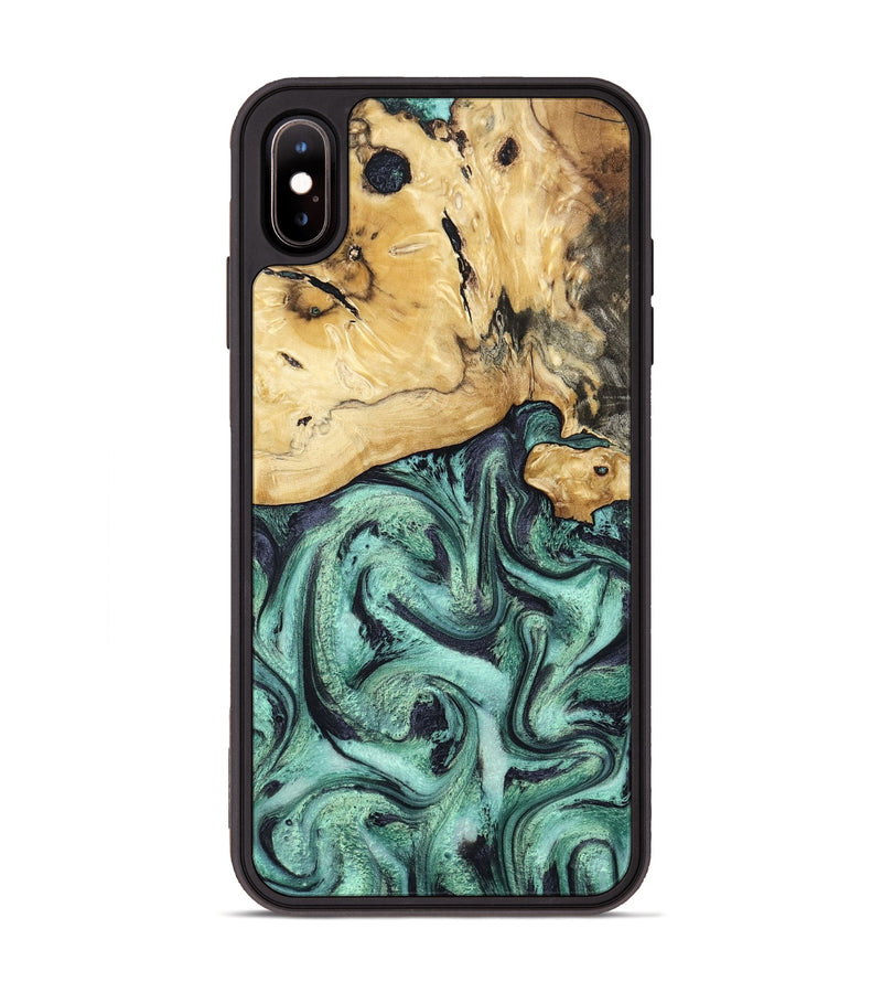 iPhone Xs Max Wood Phone Case - Ena (Green, 800065)