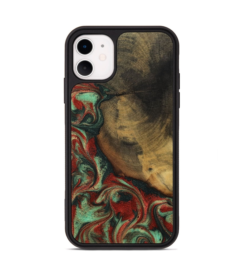 iPhone 11 Wood Phone Case - Cyril (Green, 800066)