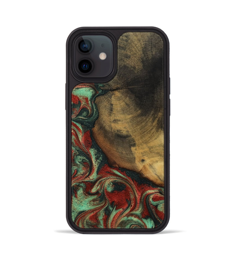iPhone 12 Wood Phone Case - Cyril (Green, 800066)