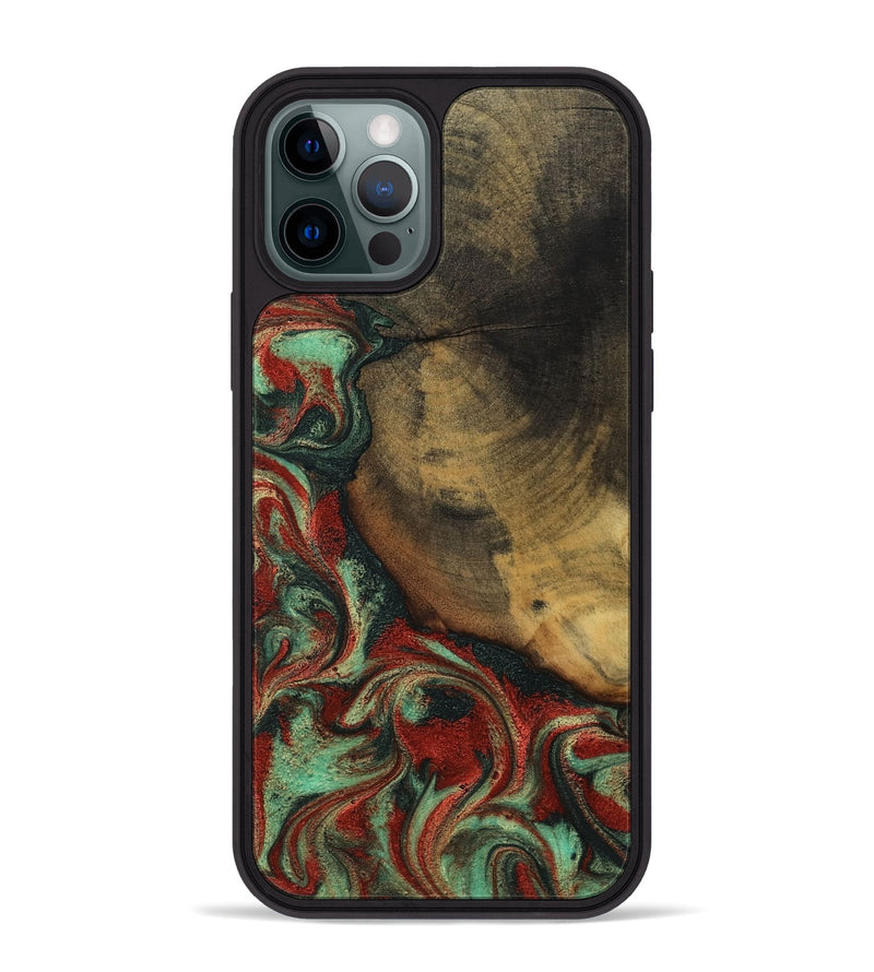 iPhone 12 Pro Max Wood Phone Case - Cyril (Green, 800066)