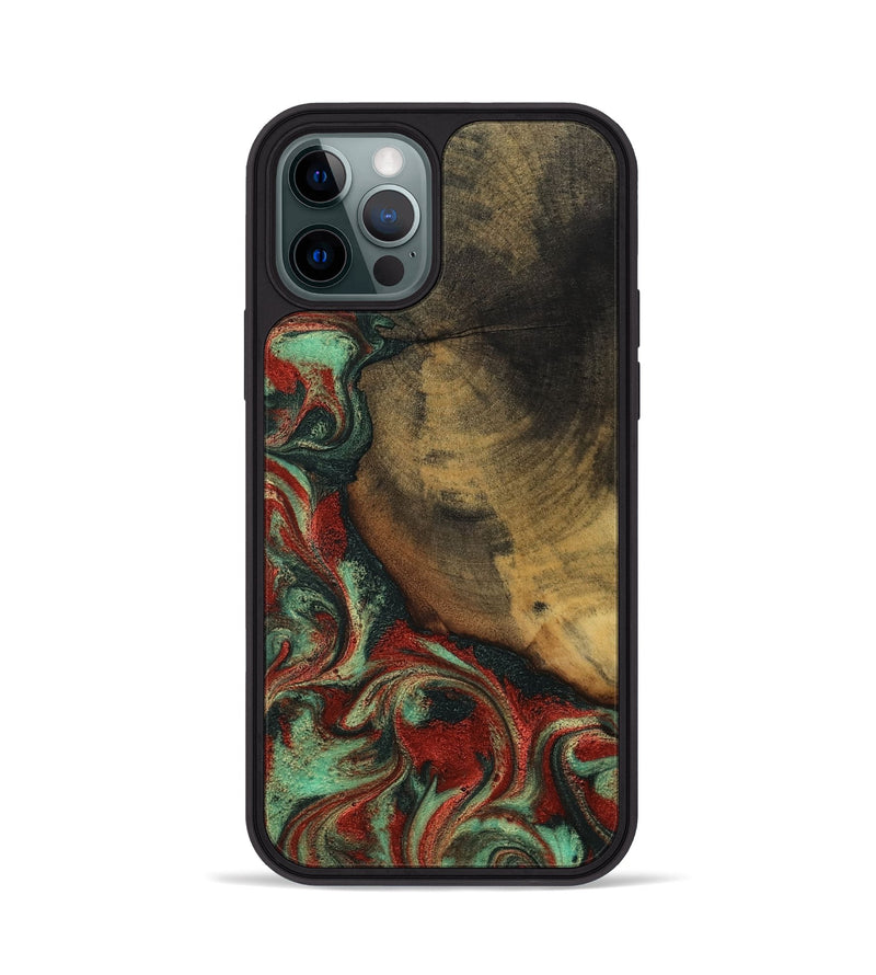iPhone 12 Pro Wood Phone Case - Cyril (Green, 800066)
