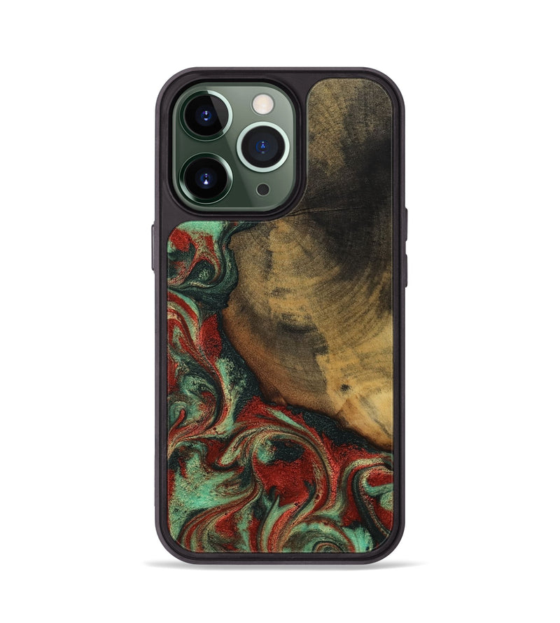 iPhone 13 Pro Wood Phone Case - Cyril (Green, 800066)