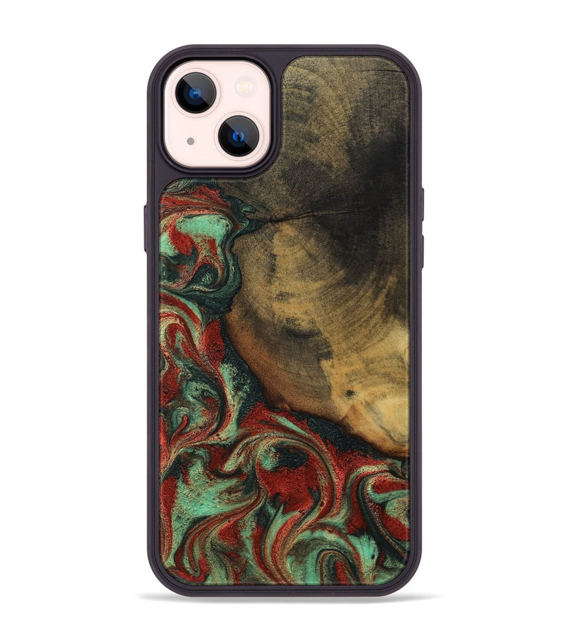 iPhone 14 Plus Wood Phone Case - Cyril (Green, 800066)