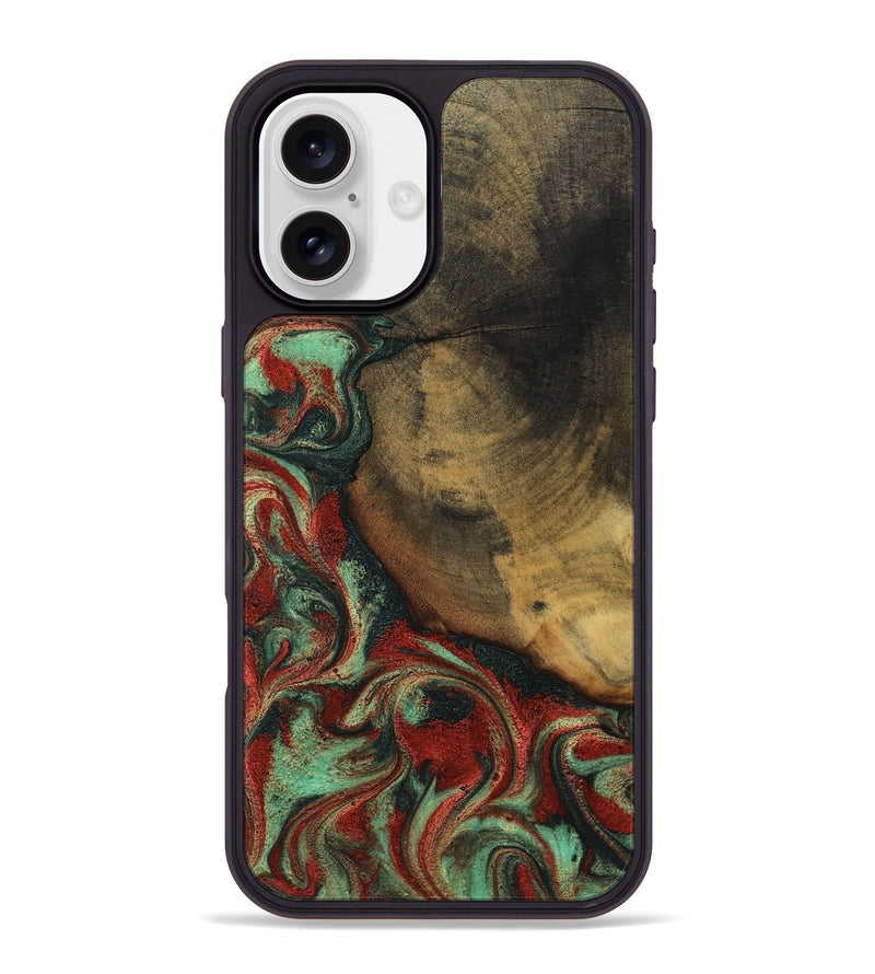 iPhone 16 Plus Wood Phone Case - Cyril (Green, 800066)