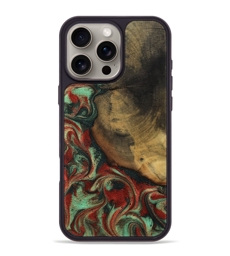 iPhone 16 Pro Max Wood Phone Case - Cyril (Green, 800066)