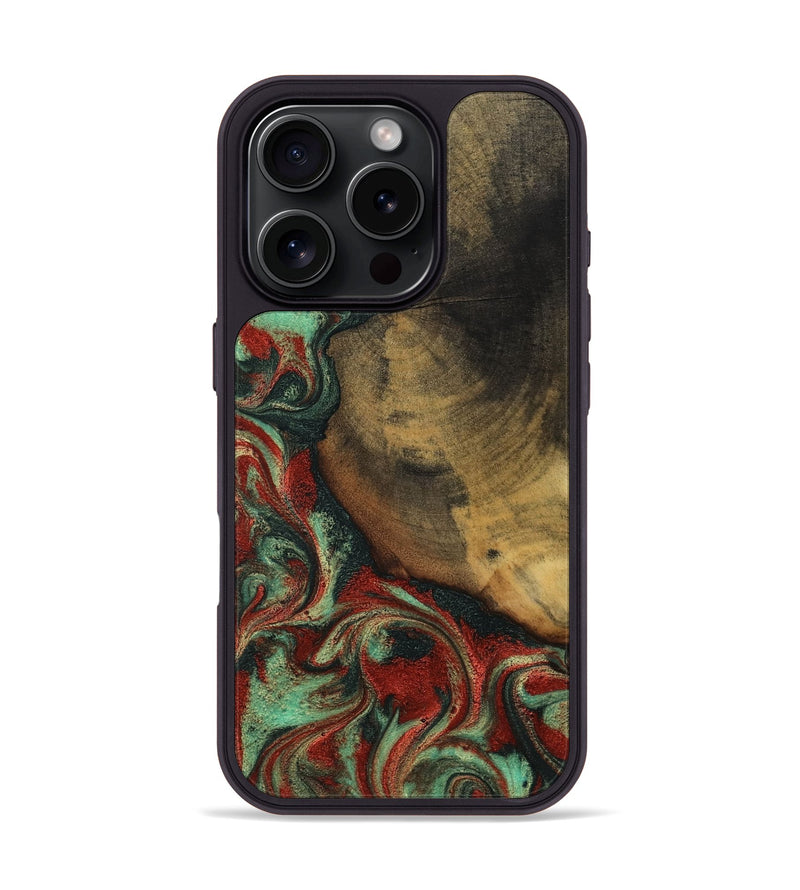 iPhone 16 Pro Wood Phone Case - Cyril (Green, 800066)