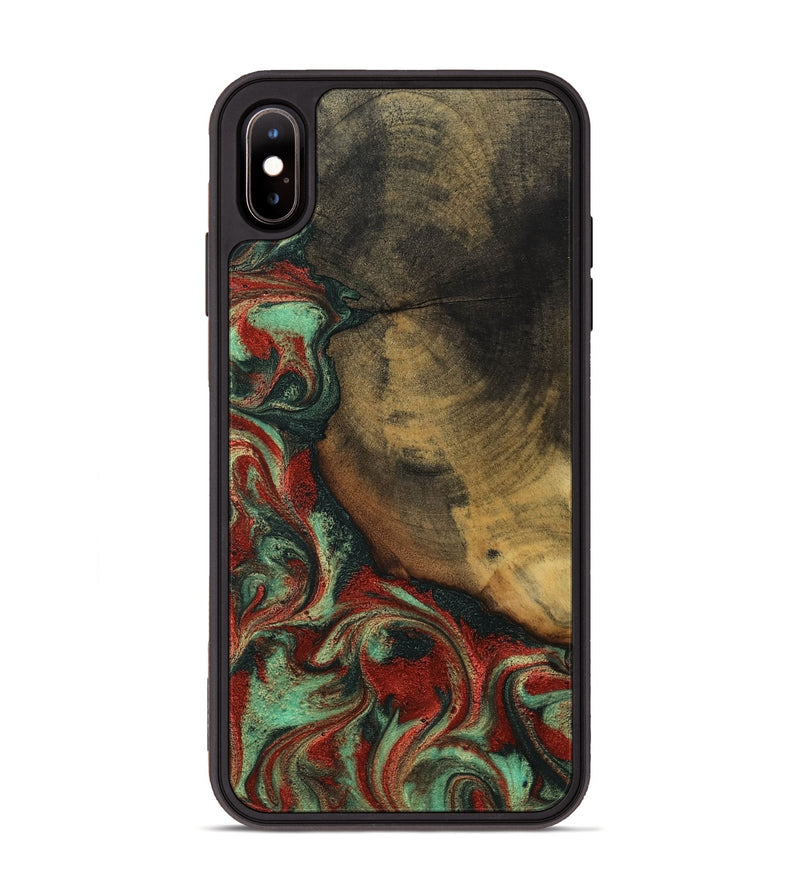 iPhone Xs Max Wood Phone Case - Cyril (Green, 800066)