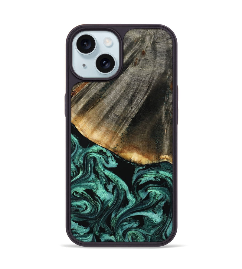 iPhone 15 Wood Phone Case - Jerome (Green, 800068)