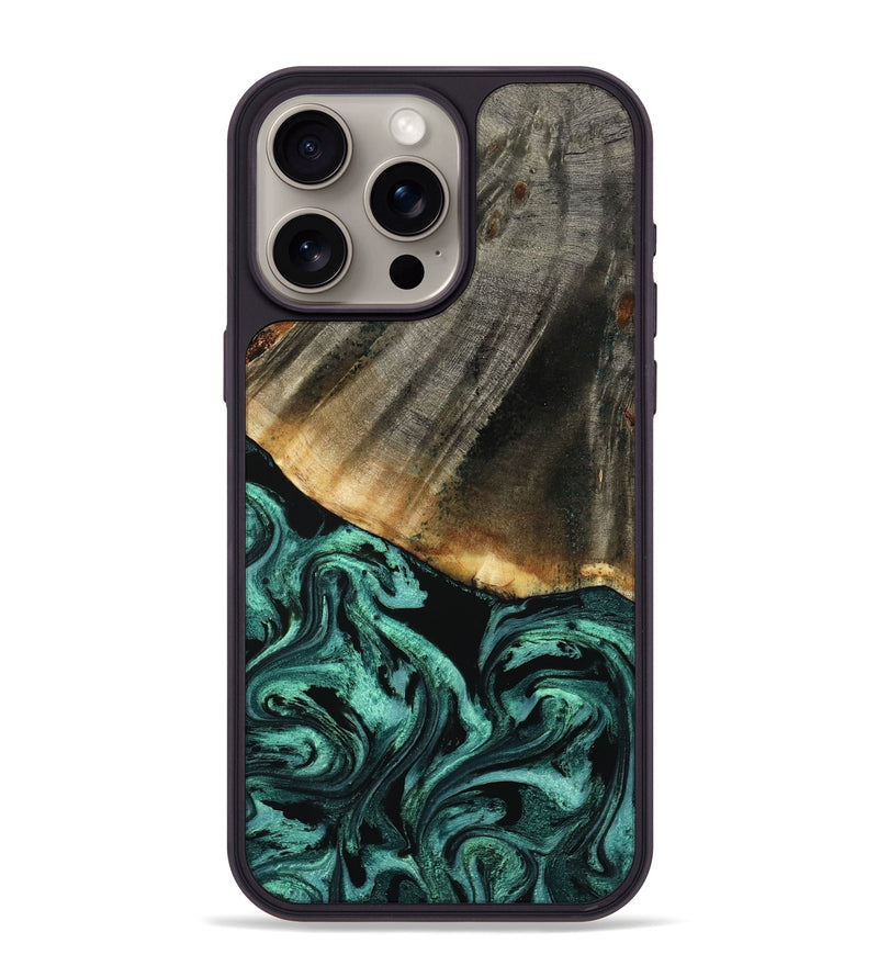iPhone 15 Pro Max Wood Phone Case - Jerome (Green, 800068)