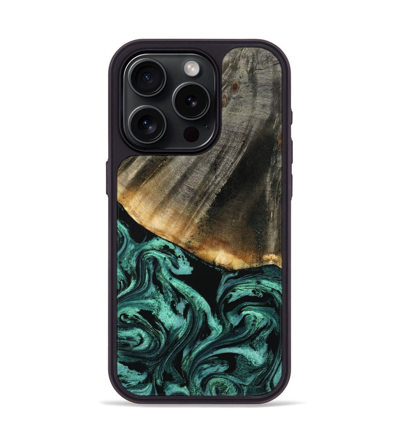 iPhone 15 Pro Wood Phone Case - Jerome (Green, 800068)