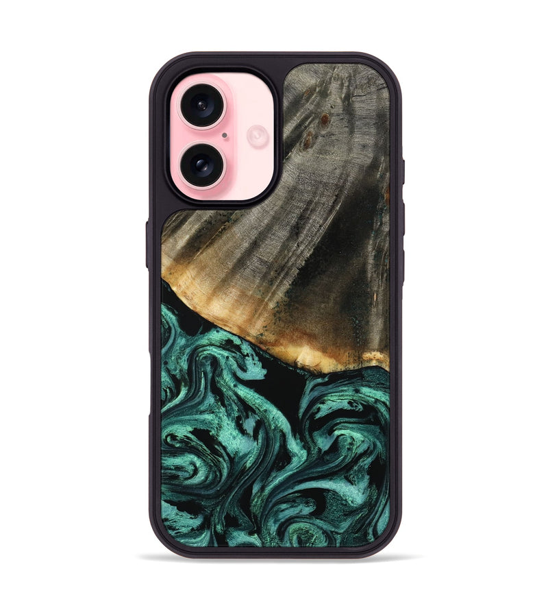 iPhone 16 Wood Phone Case - Jerome (Green, 800068)