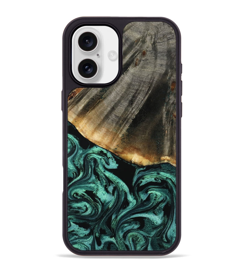 iPhone 16 Plus Wood Phone Case - Jerome (Green, 800068)