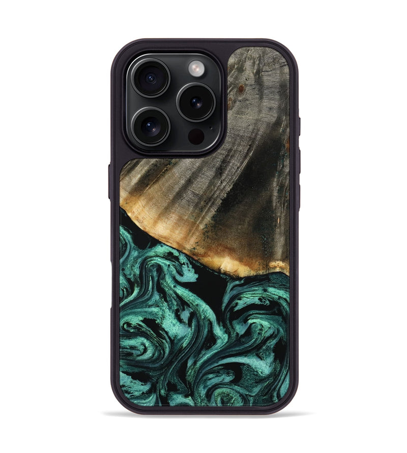 iPhone 16 Pro Wood Phone Case - Jerome (Green, 800068)