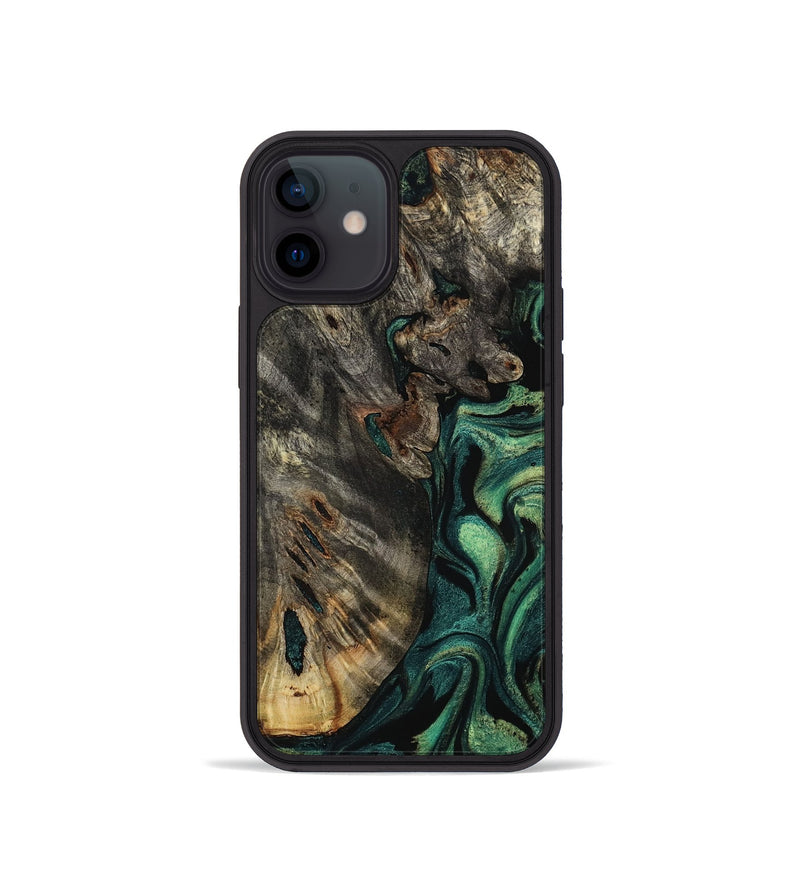 iPhone 12 mini Wood Phone Case - Karon (Green, 800069)