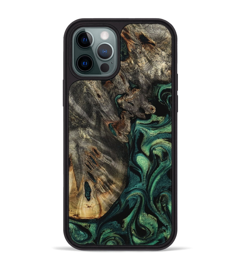 iPhone 12 Pro Max Wood Phone Case - Karon (Green, 800069)