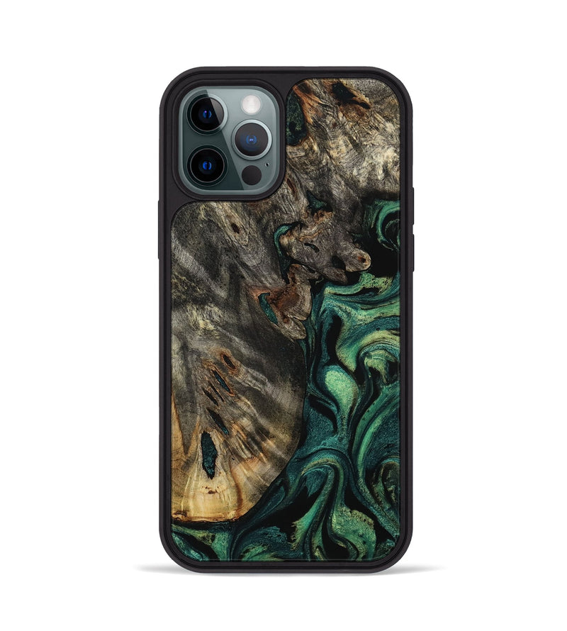 iPhone 12 Pro Wood Phone Case - Karon (Green, 800069)
