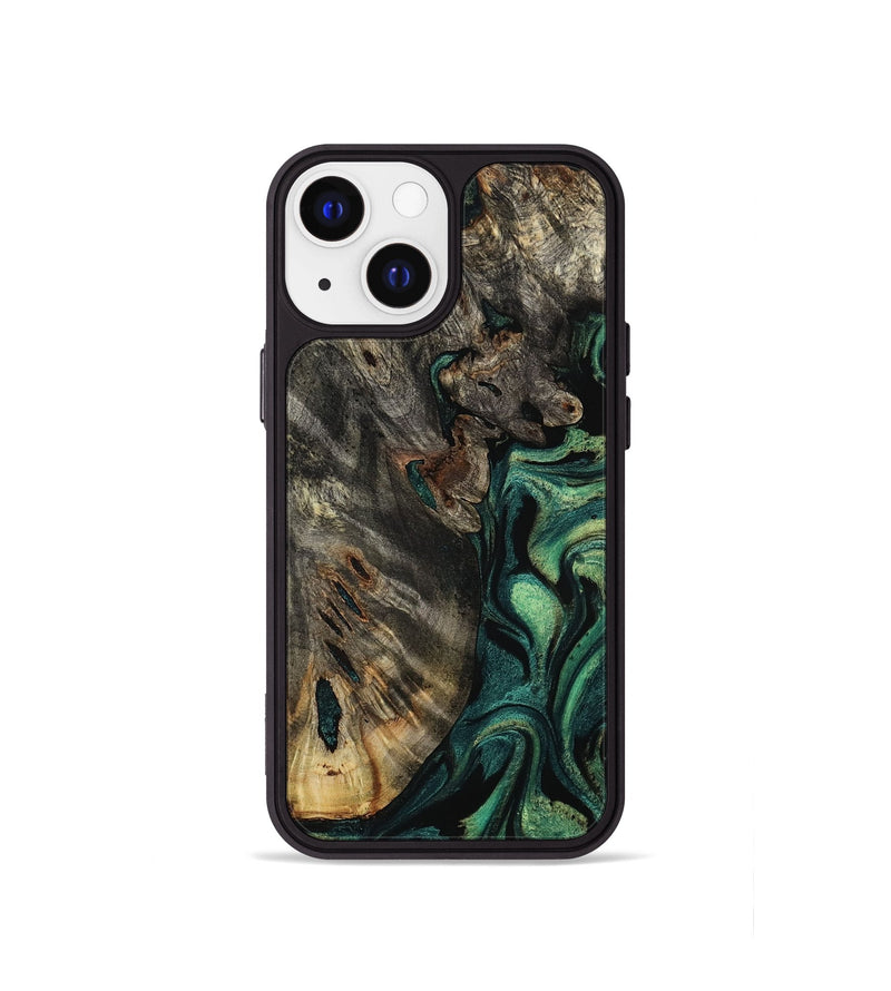 iPhone 13 mini Wood Phone Case - Karon (Green, 800069)