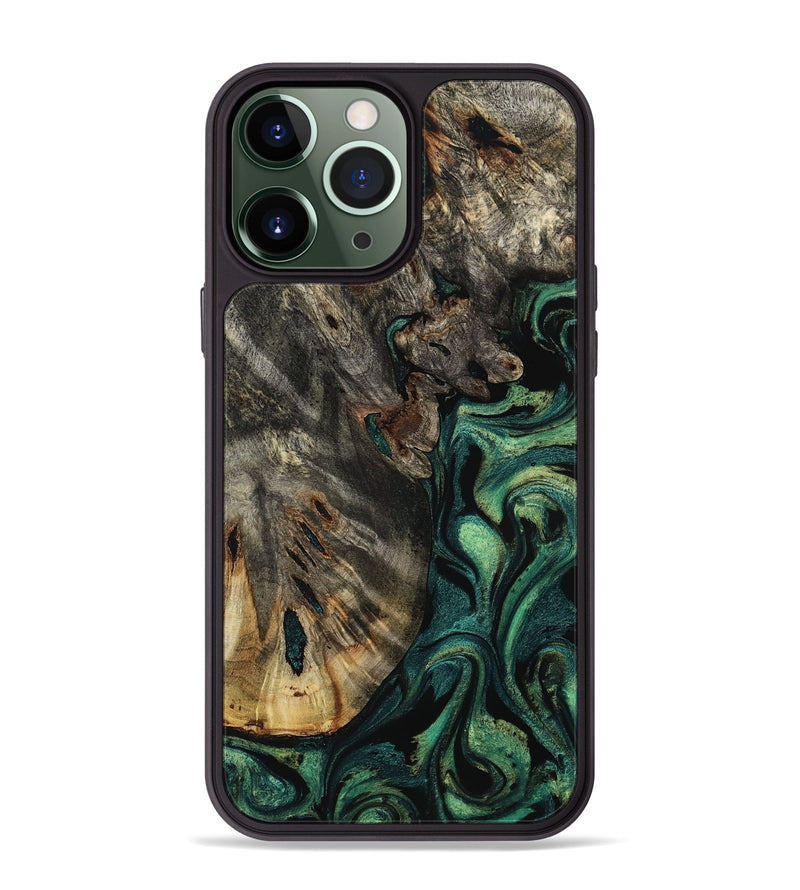 iPhone 13 Pro Max Wood Phone Case - Karon (Green, 800069)