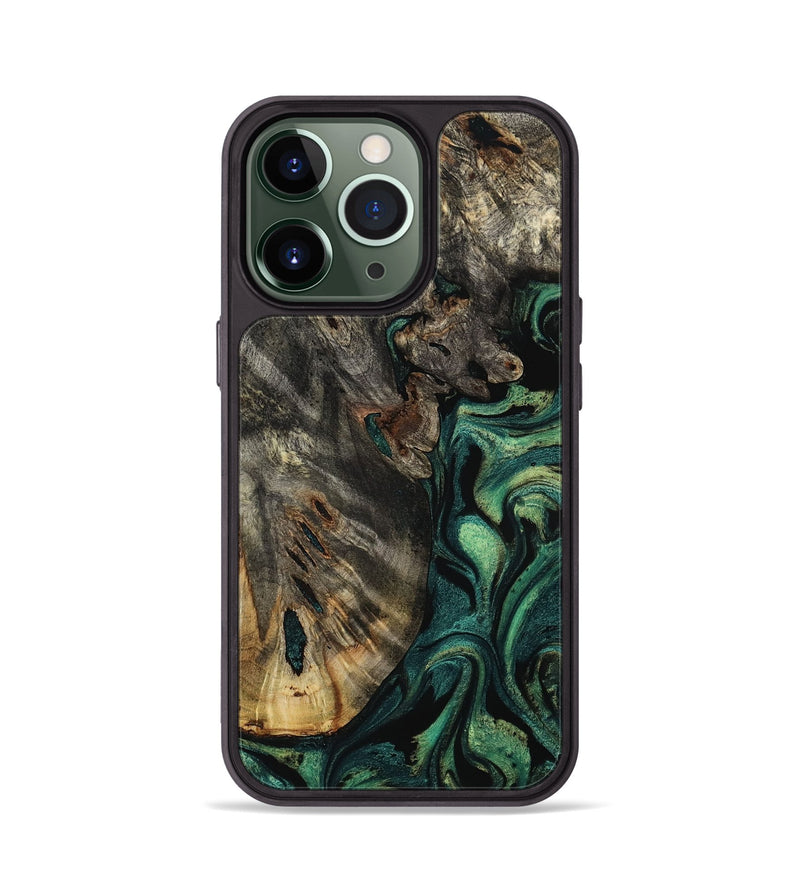 iPhone 13 Pro Wood Phone Case - Karon (Green, 800069)