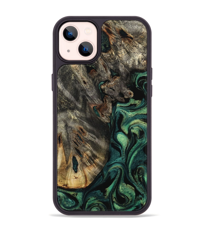 iPhone 14 Plus Wood Phone Case - Karon (Green, 800069)
