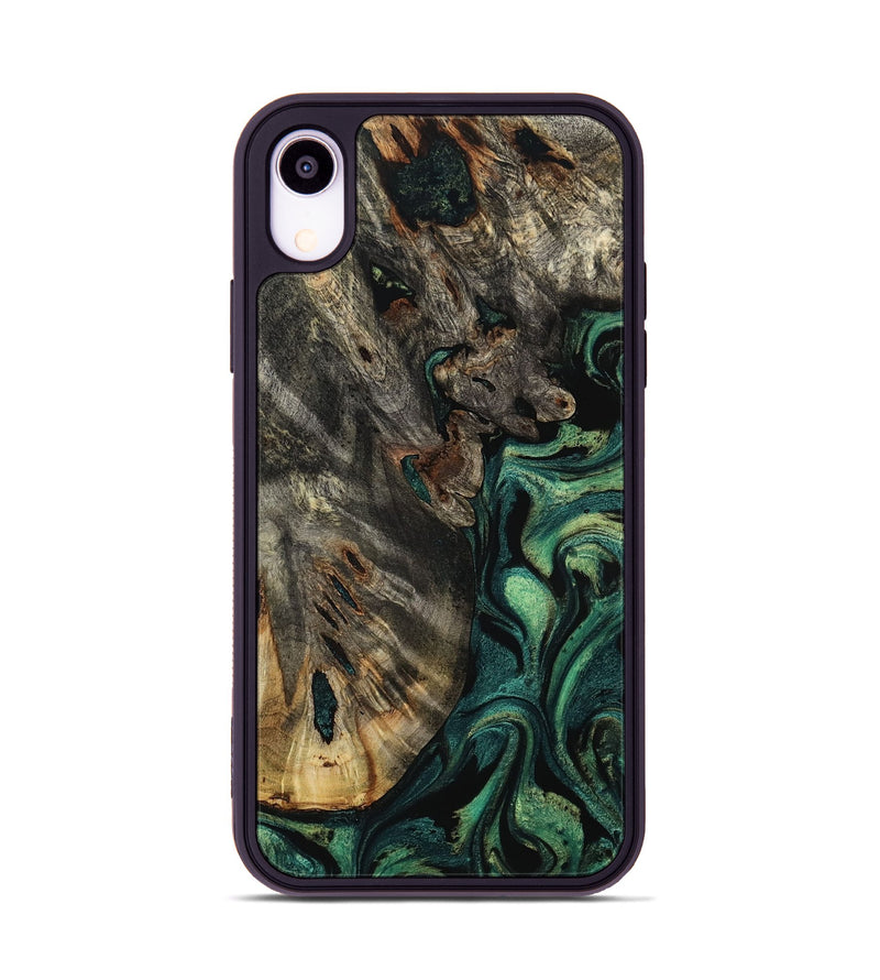 iPhone Xr Wood Phone Case - Karon (Green, 800069)