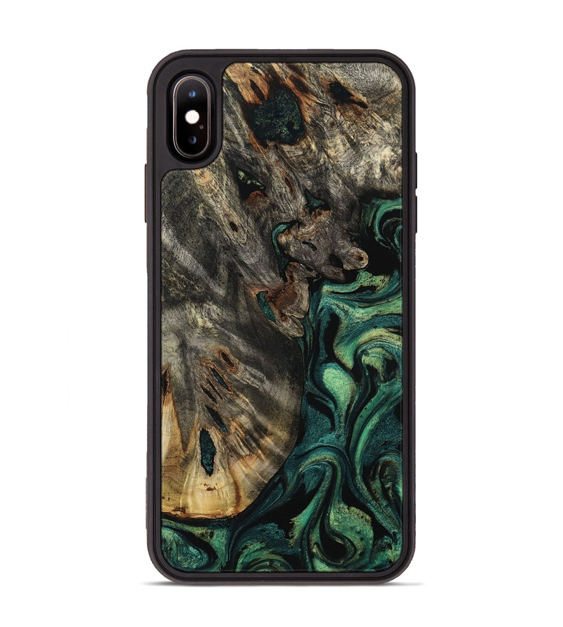 iPhone Xs Max Wood Phone Case - Karon (Green, 800069)