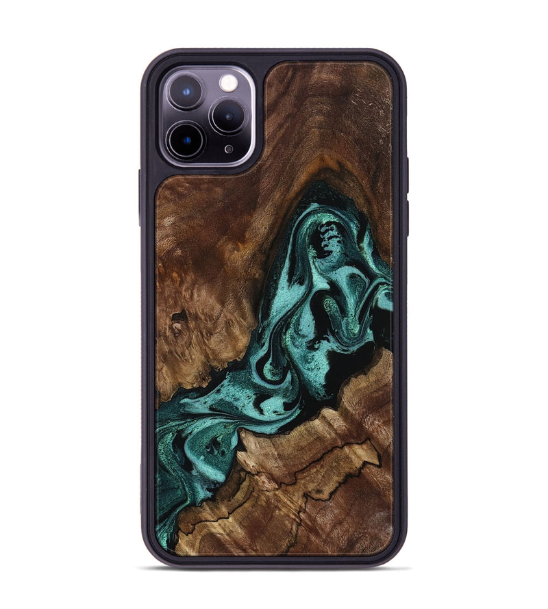 iPhone 11 Pro Max Wood Phone Case - Aron (Green, 800070)