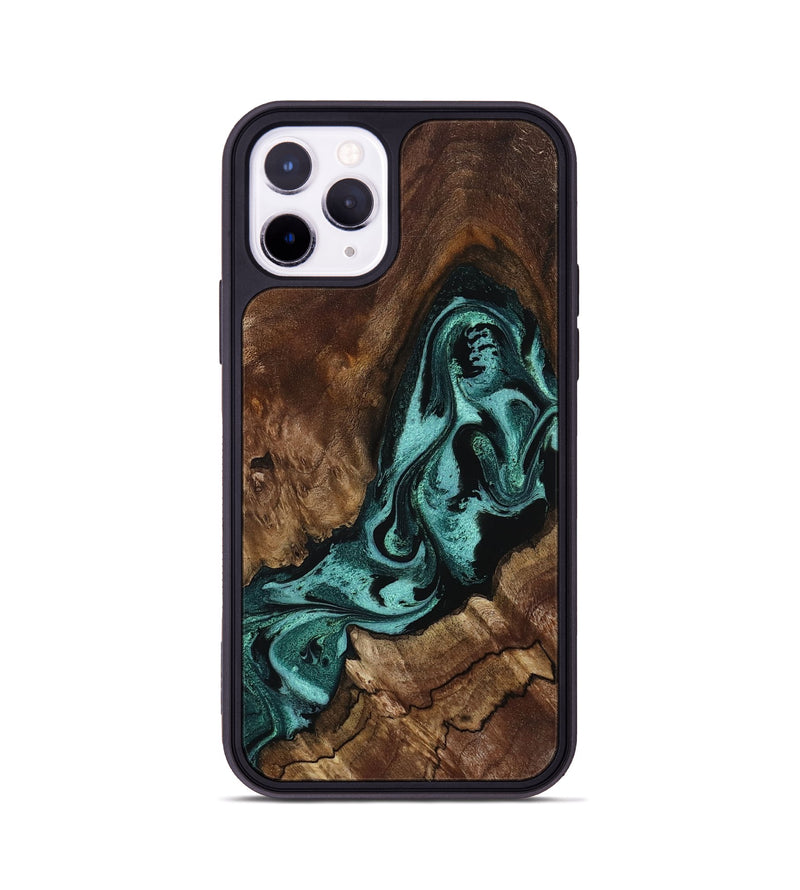 iPhone 11 Pro Wood Phone Case - Aron (Green, 800070)