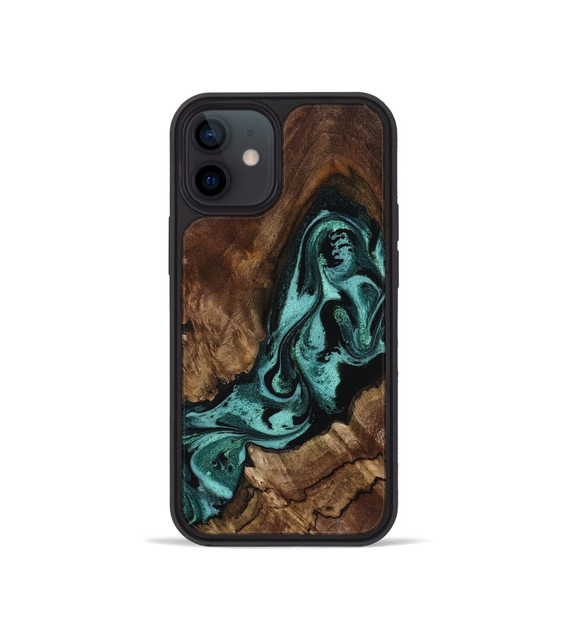 iPhone 12 mini Wood Phone Case - Aron (Green, 800070)