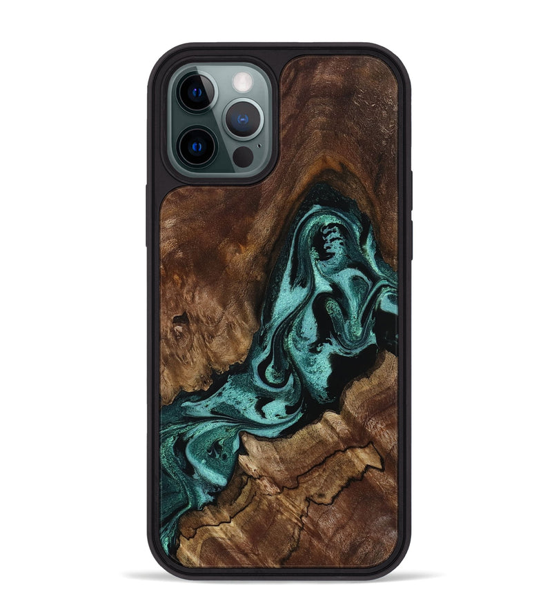 iPhone 12 Pro Max Wood Phone Case - Aron (Green, 800070)