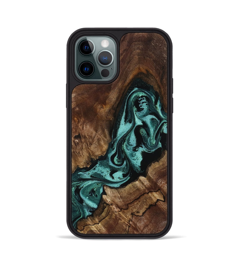 iPhone 12 Pro Wood Phone Case - Aron (Green, 800070)