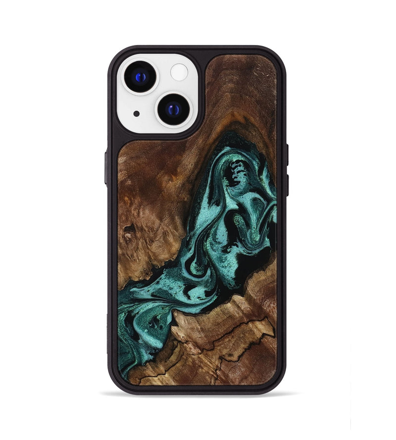 iPhone 13 Wood Phone Case - Aron (Green, 800070)
