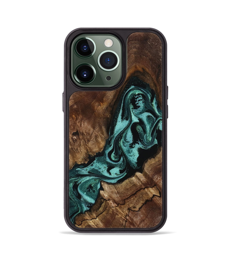 iPhone 13 Pro Wood Phone Case - Aron (Green, 800070)