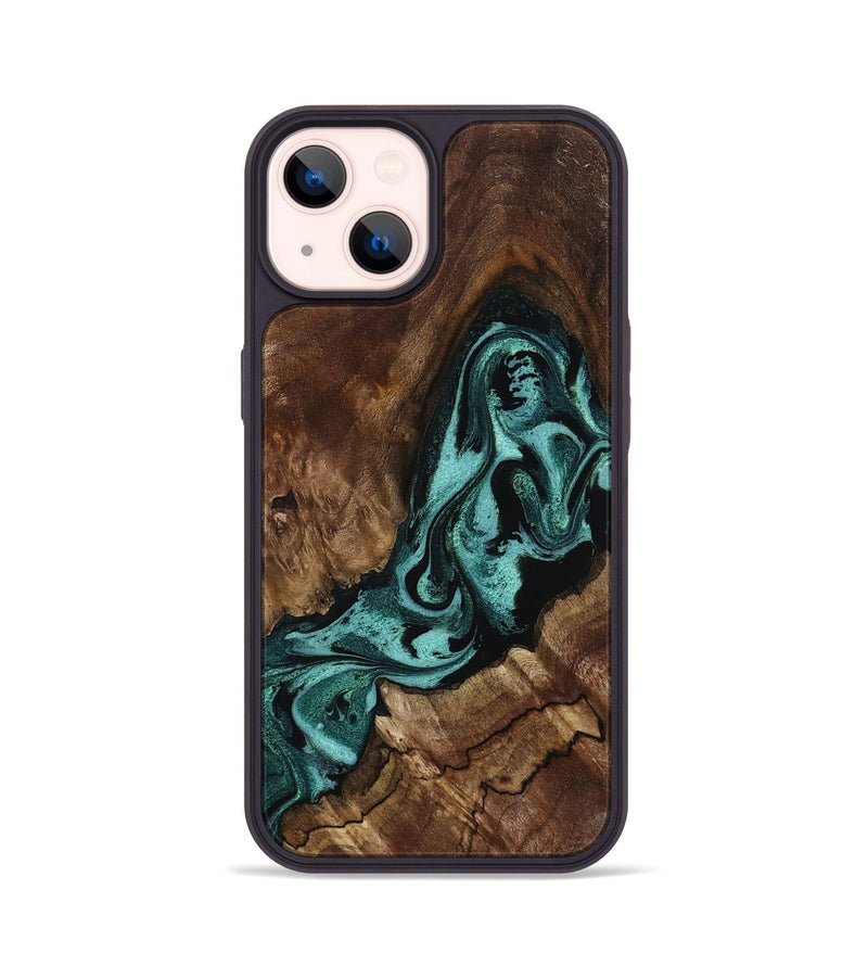 iPhone 14 Wood Phone Case - Aron (Green, 800070)
