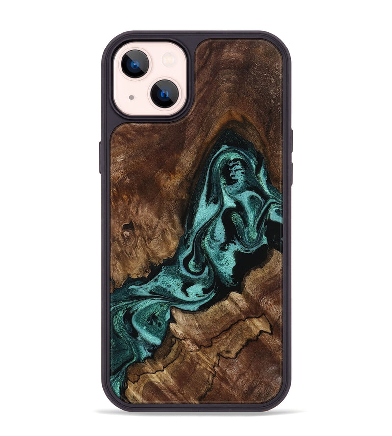 iPhone 14 Plus Wood Phone Case - Aron (Green, 800070)