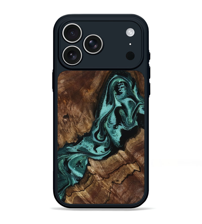 iPhone 17 Pro Max Wood Phone Case - Aron (Green, 800070)