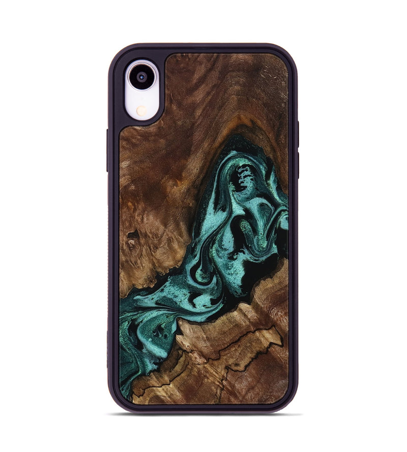 iPhone Xr Wood Phone Case - Aron (Green, 800070)