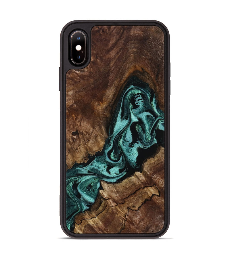 iPhone Xs Max Wood Phone Case - Aron (Green, 800070)