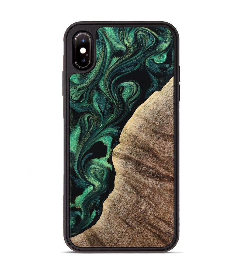 iPhone Xs Max Wood Phone Case - Devonte (Green, 800071)