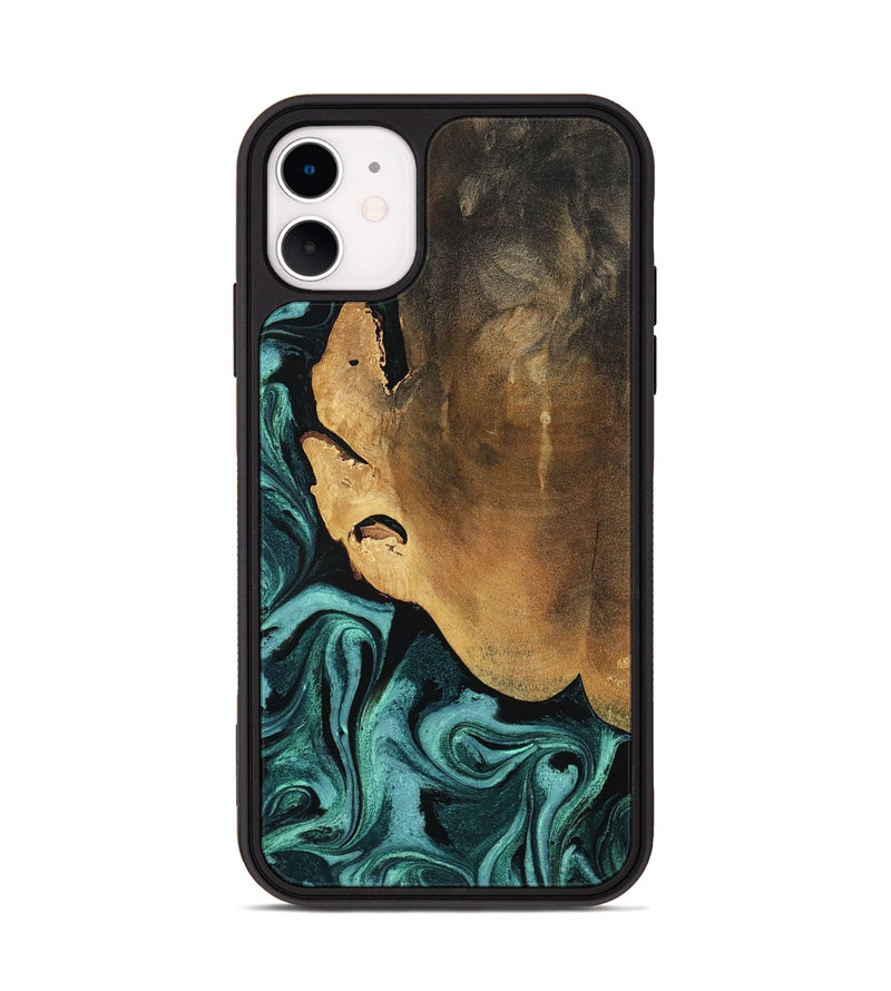 iPhone 11 Wood Phone Case - Lakesha (Green, 800072)