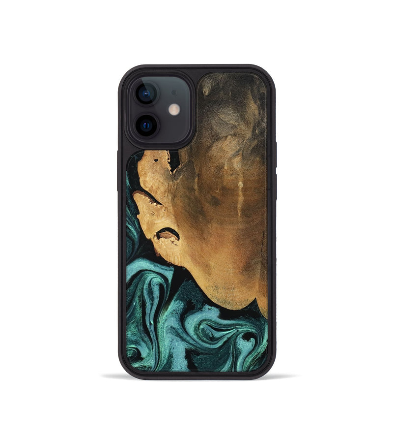 iPhone 12 mini Wood Phone Case - Lakesha (Green, 800072)