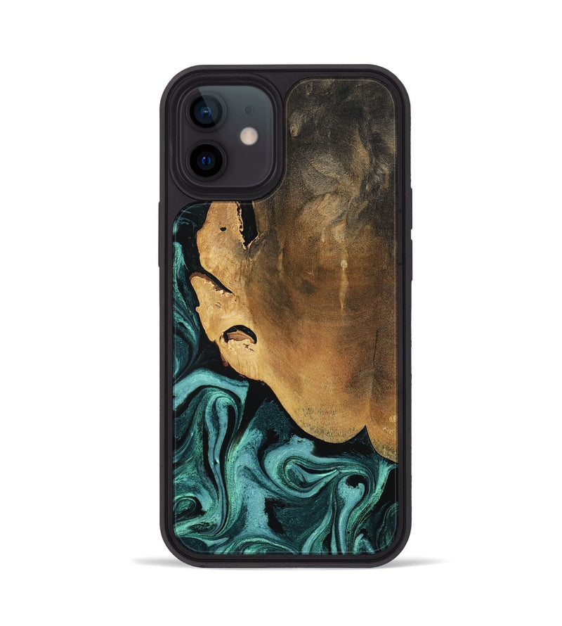 iPhone 12 Wood Phone Case - Lakesha (Green, 800072)