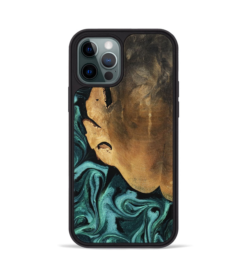 iPhone 12 Pro Wood Phone Case - Lakesha (Green, 800072)