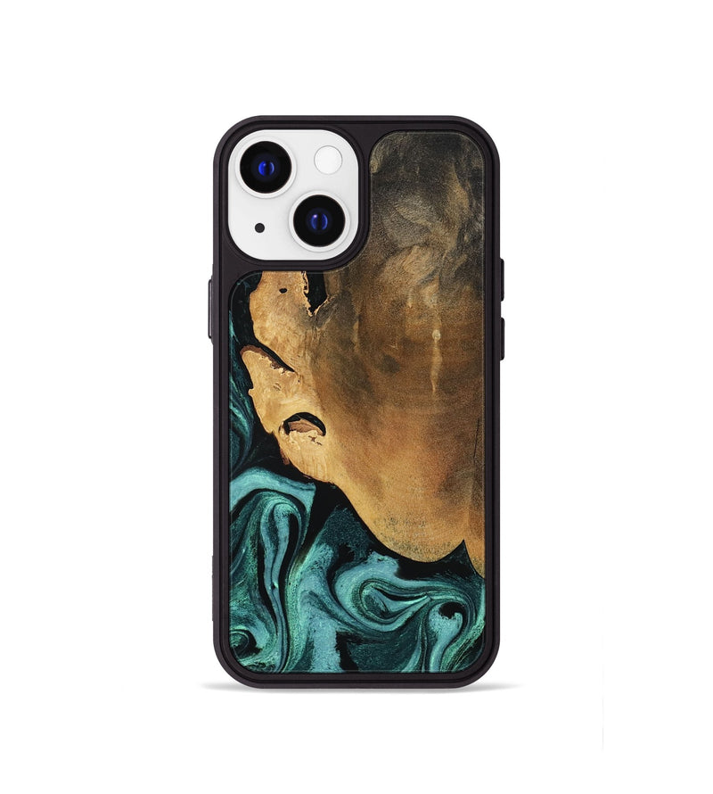 iPhone 13 mini Wood Phone Case - Lakesha (Green, 800072)