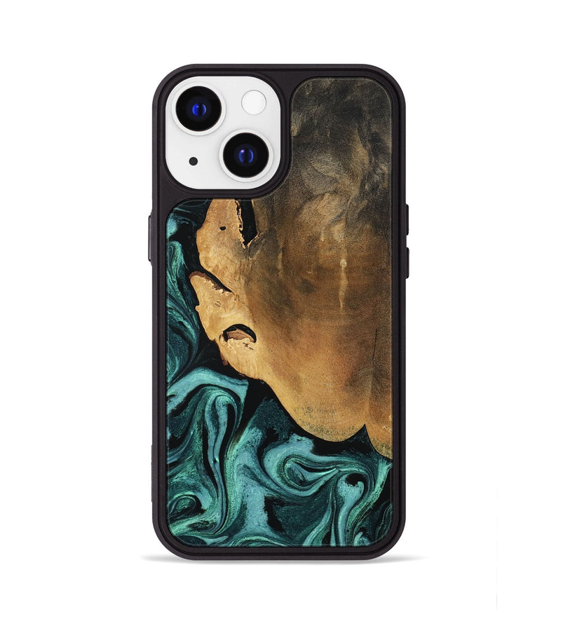 iPhone 13 Wood Phone Case - Lakesha (Green, 800072)