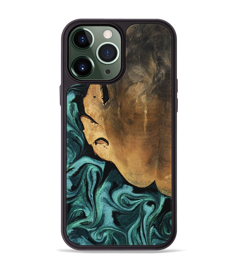 iPhone 13 Pro Max Wood Phone Case - Lakesha (Green, 800072)