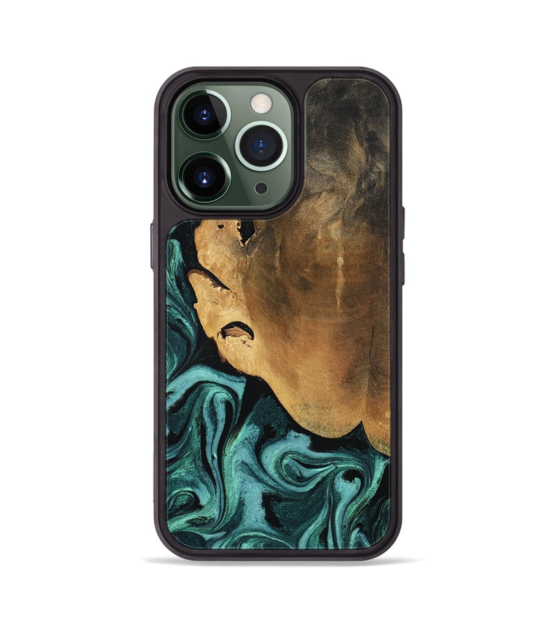 iPhone 13 Pro Wood Phone Case - Lakesha (Green, 800072)