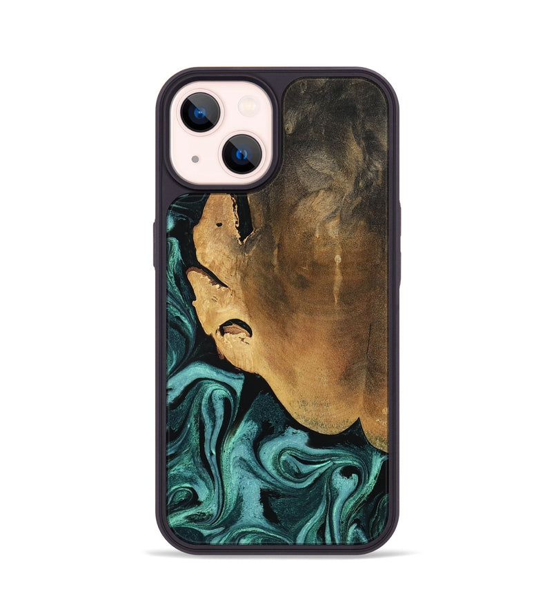 iPhone 14 Wood Phone Case - Lakesha (Green, 800072)